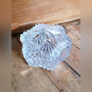 Vintage 1980's Japanese Mikasa/circleware Diamond Fire glass trinket box